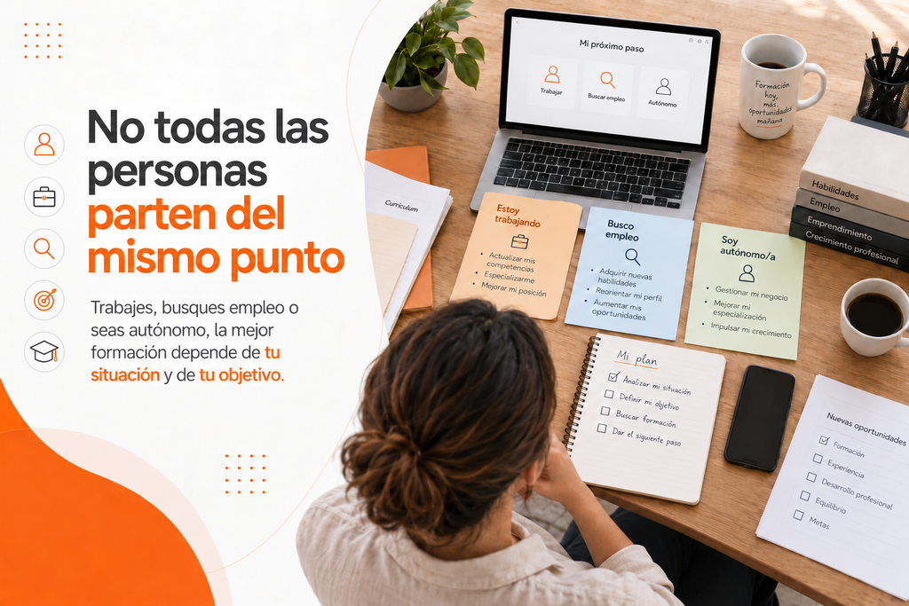 Opciones de formación según la situación laboral en 2026